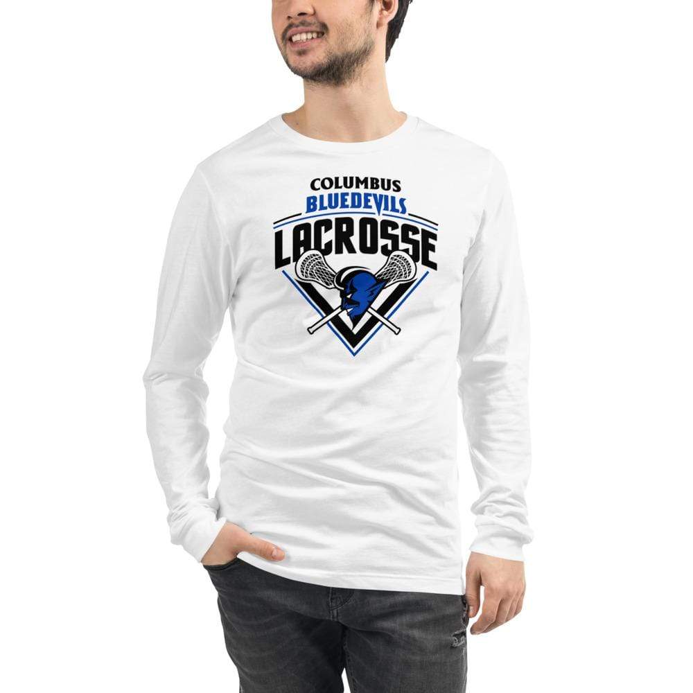 Columbus High Blue Devils Adult Premium Long Sleeve T -Shirt Signature Lacrosse