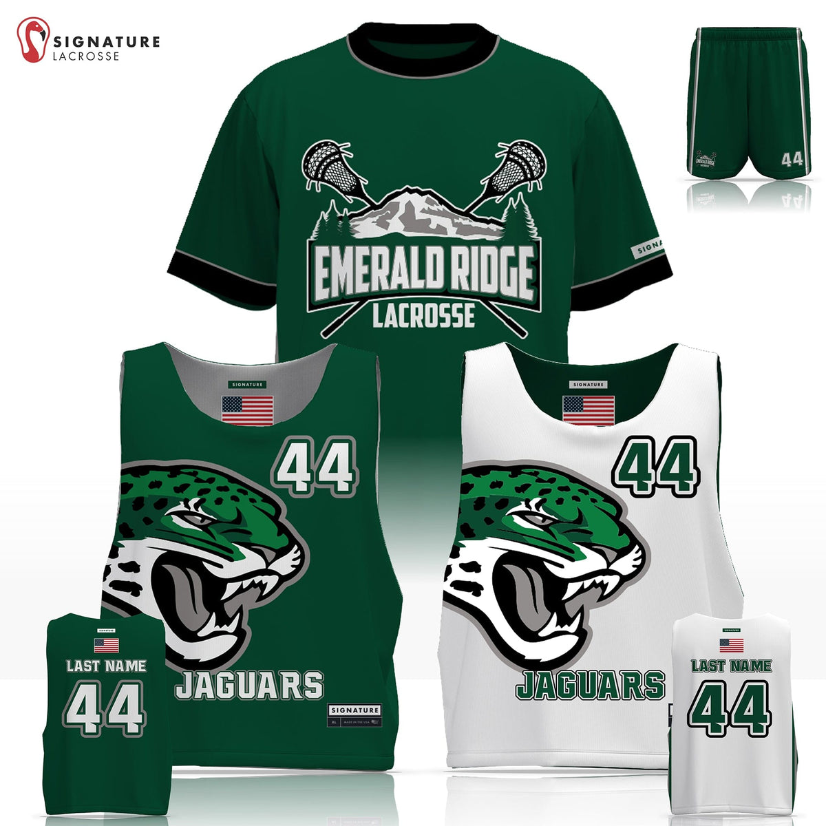 Emerald Ridge Lacrosse Men’s 3 Piece Game Package: Grade K-2 Signature Lacrosse