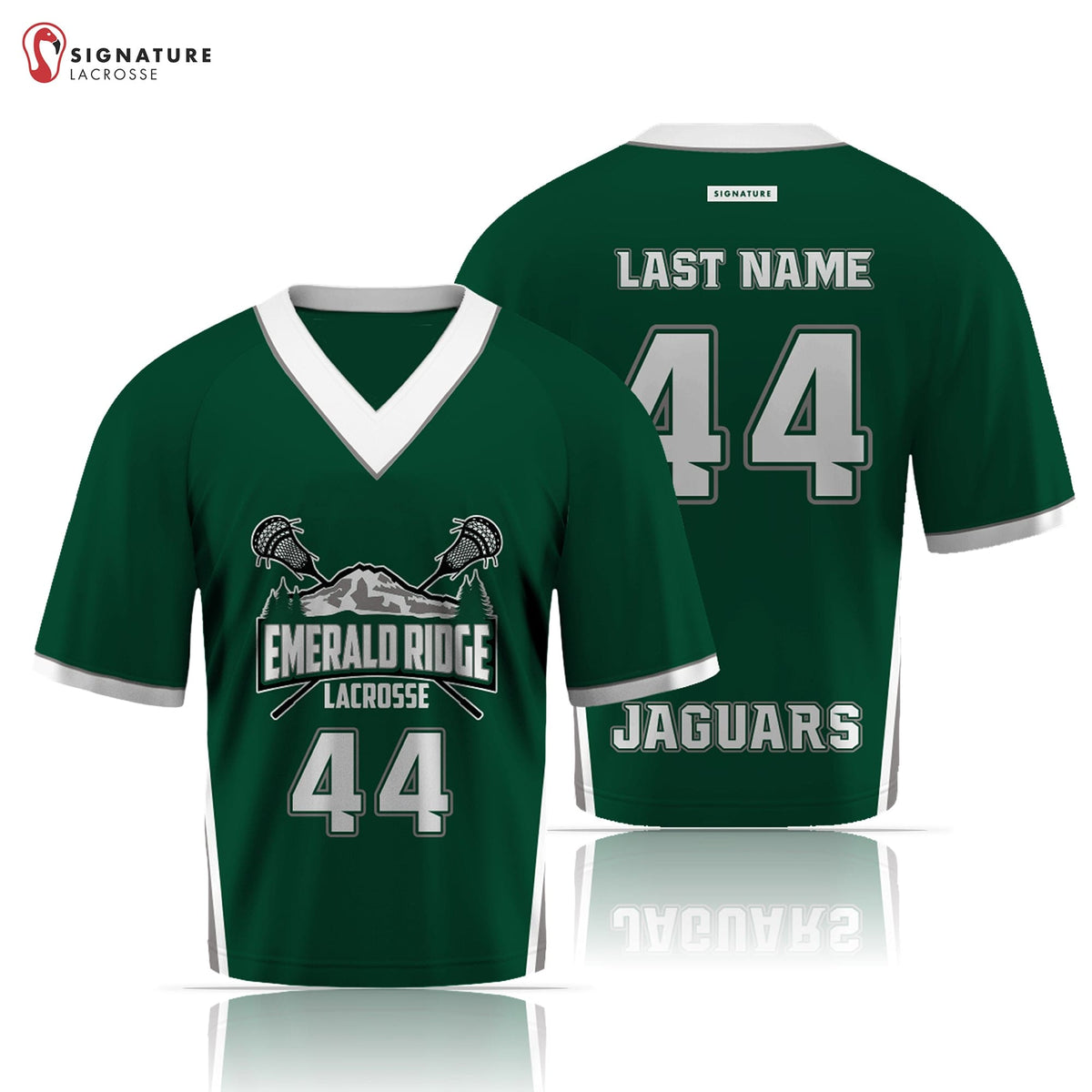 Emerald Ridge Lacrosse Men’s Green College Jersey: HS Boys Signature Lacrosse