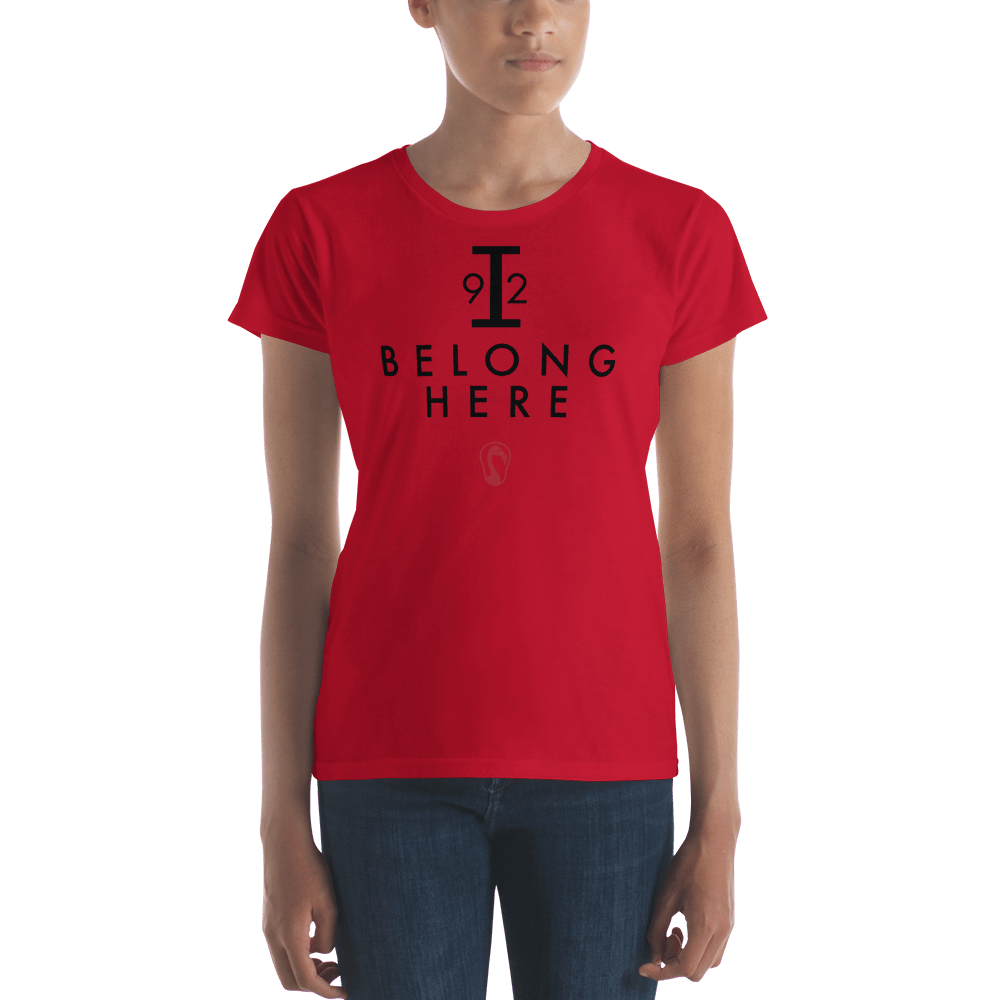I Belong Here Ladies Fitted Cotton Tee Signature Lacrosse