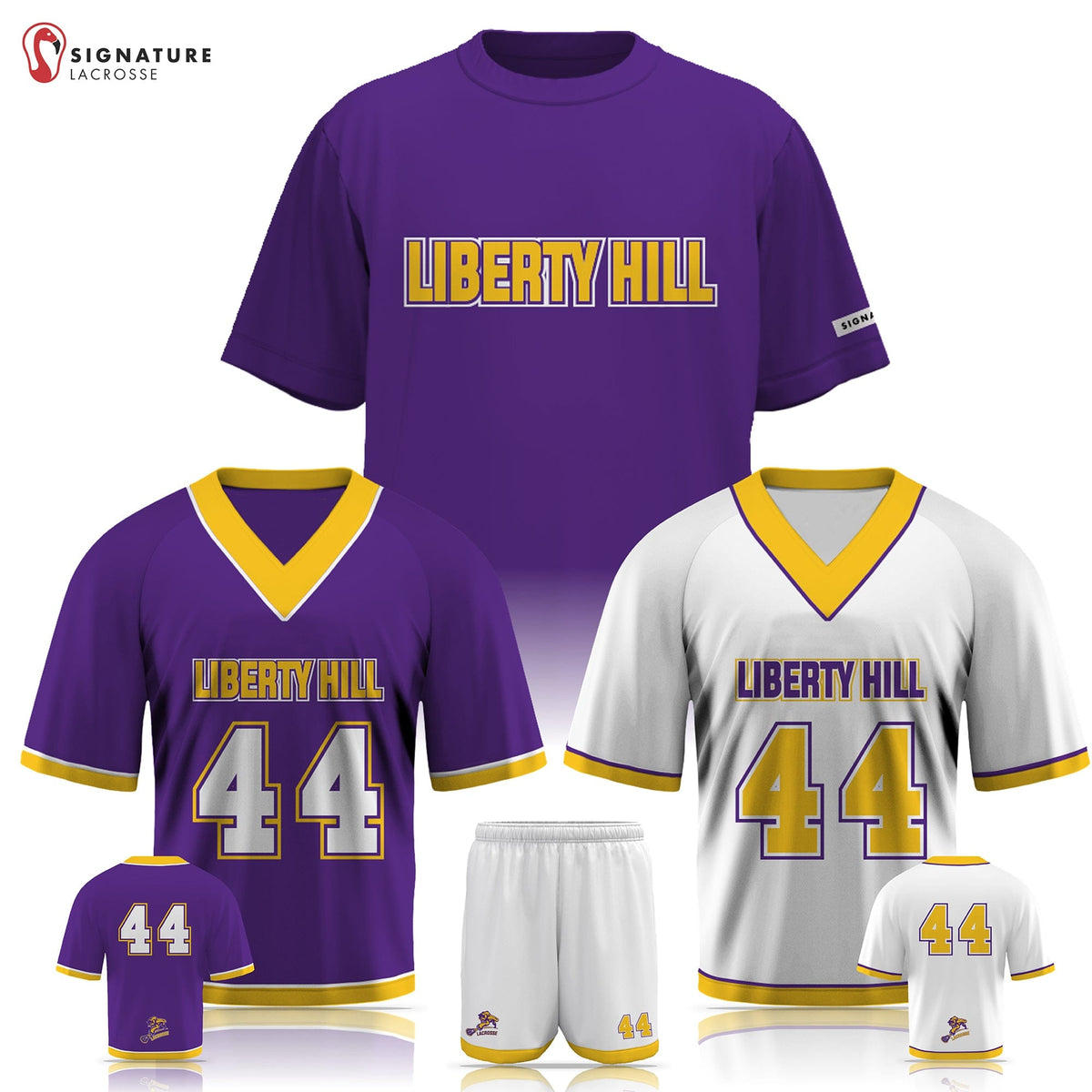Liberty Hill Lacrosse Men's 4 Piece Player Game Package: High School Signature Lacrosse