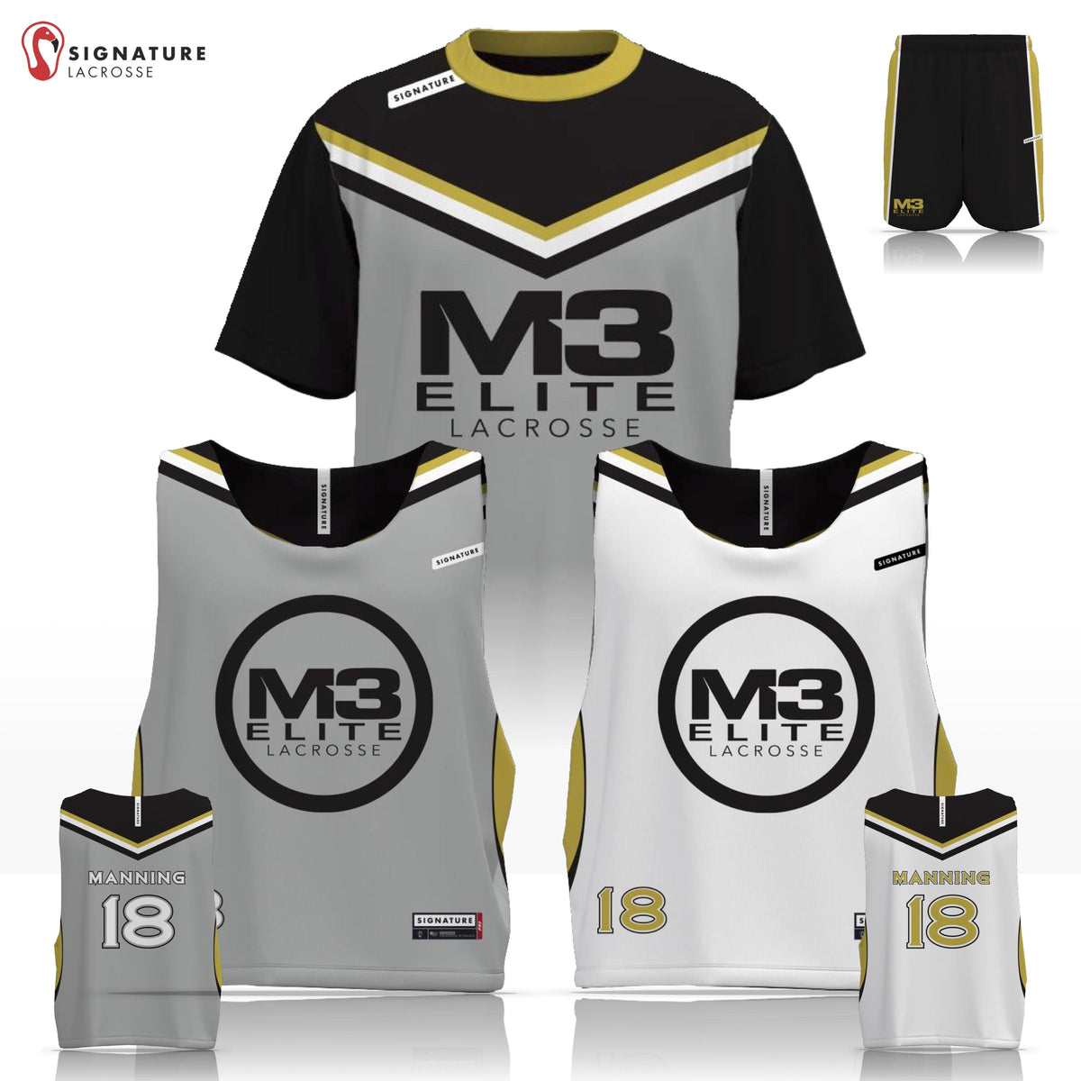 M3 Elite Men's 3 Piece Pro Game Package:10U Signature Lacrosse