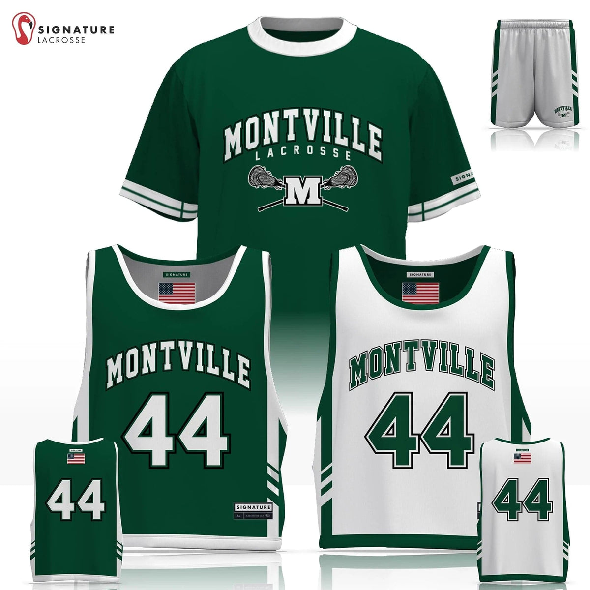 Montville Lacrosse Men's 4 Piece Player Game Package: 4th Grade Signature Lacrosse