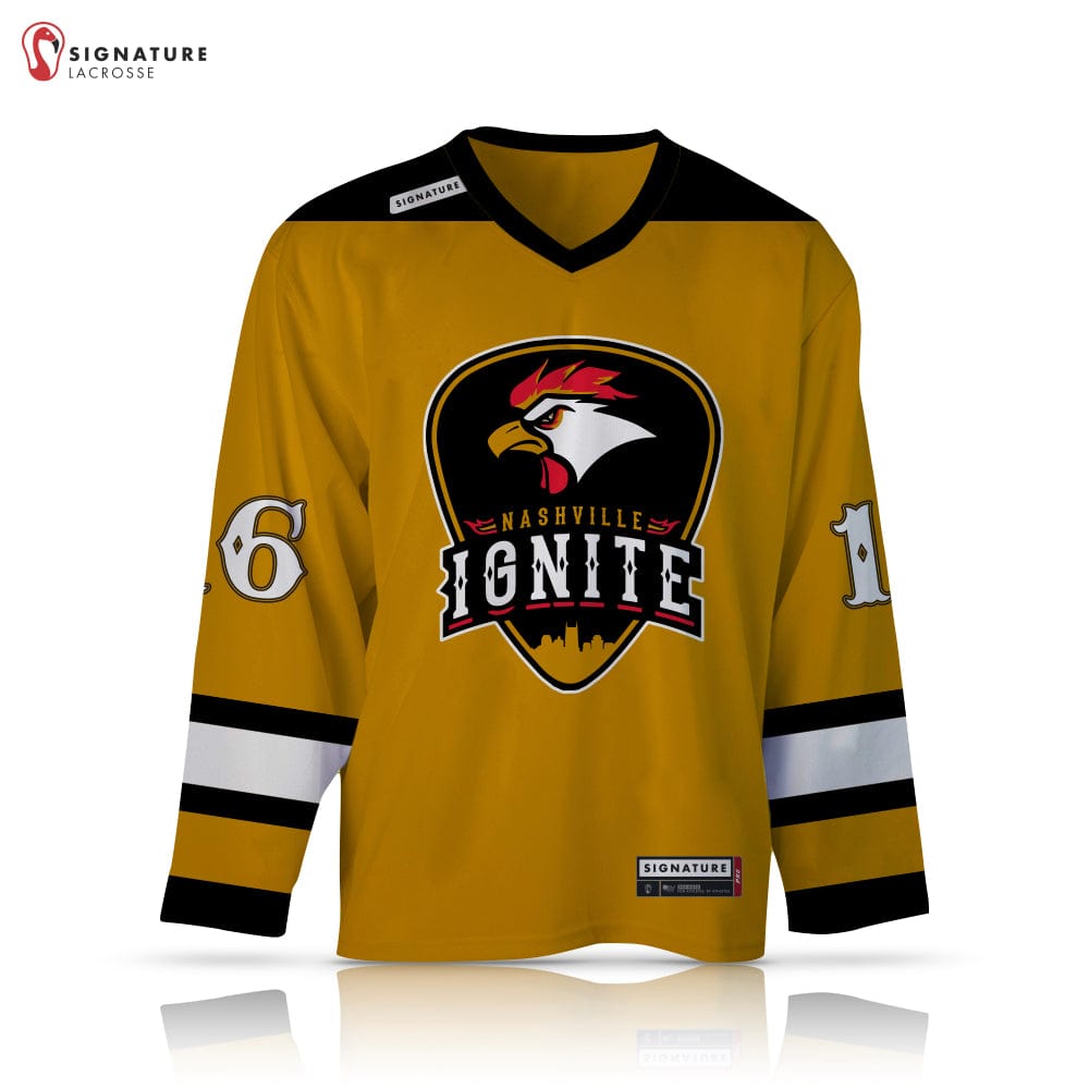 Nashville Ignite Lacrosse Men's Pro Box Jersey - Yellow: Nashville Ignite Signature Lacrosse