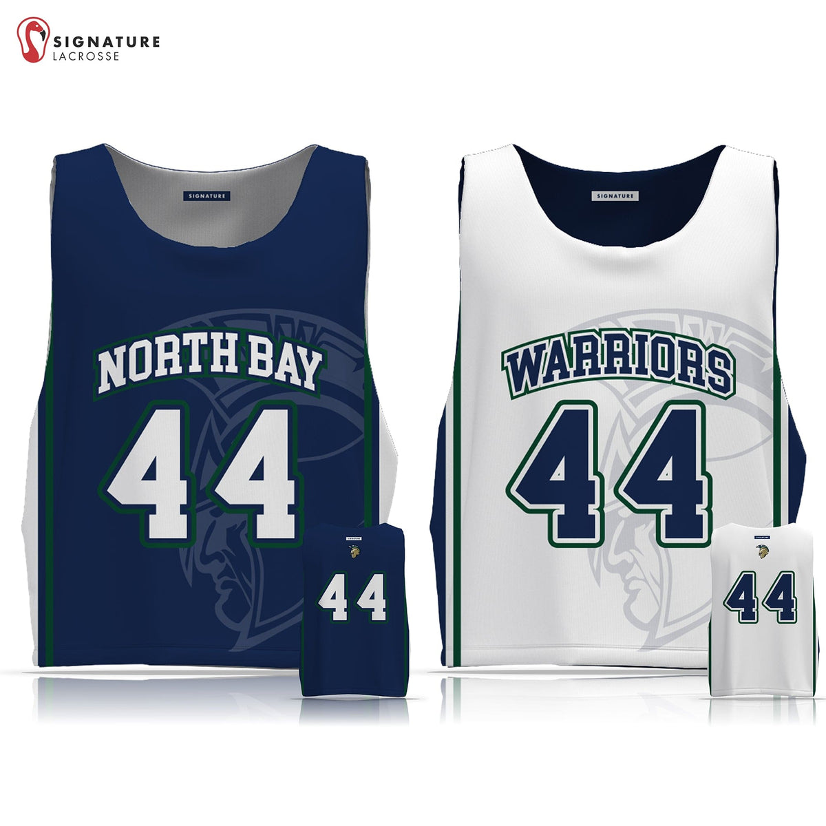 North Bay Warriors Lacrosse Men's Player Reversible Game Pinnie: Highschool Signature Lacrosse