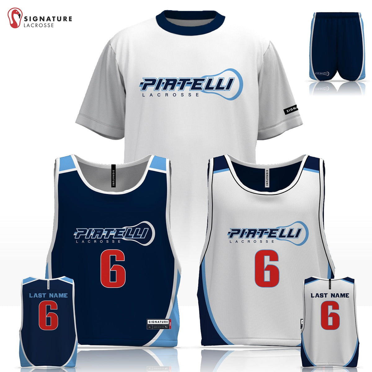 Piatelli Lacrosse Men's 3 Piece Pro Game Package-Red: Red 2024 Lynch Signature Lacrosse