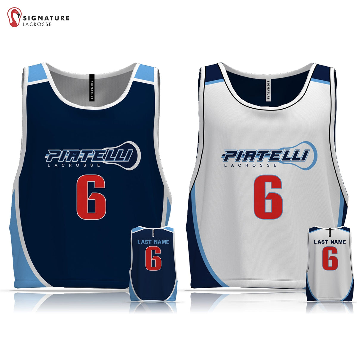 Piatelli Lacrosse Men's Pro Reversible Game Pinnie-Red: Red 2025 Hart Signature Lacrosse