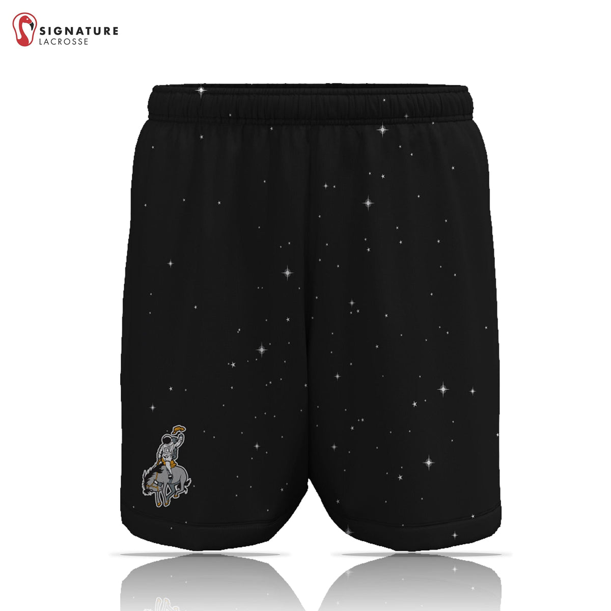 Space Cowboys Lacrosse Men's Black Pro Game Shorts: High School Signature Lacrosse