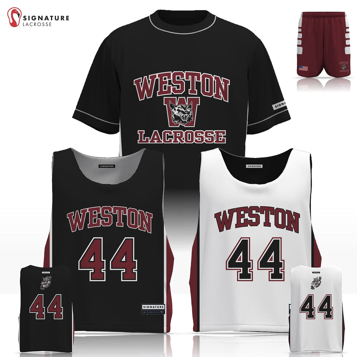 Weston Youth Lacrosse Men's 3 Piece Player Game Package: Grade 1-2 Signature Lacrosse