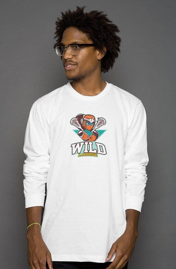 Wild Lacrosse Adult Cotton Long Sleeve T-Shirt Signature Lacrosse