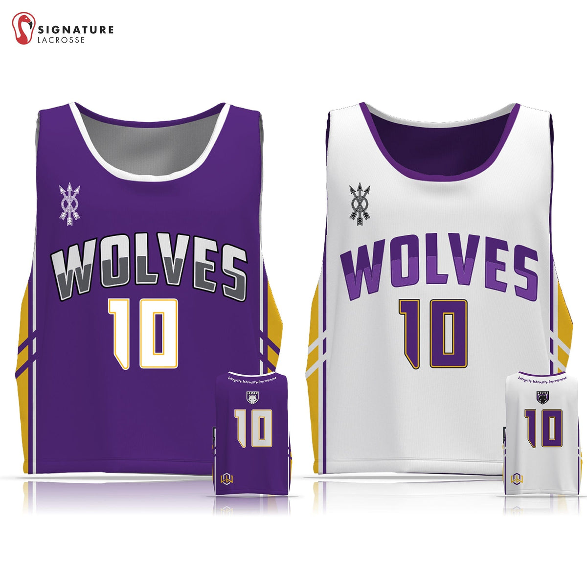 Wolves Lacrosse Club Men's Player Reversible Game Pinnie: Wolves Lacrosse Signature Lacrosse