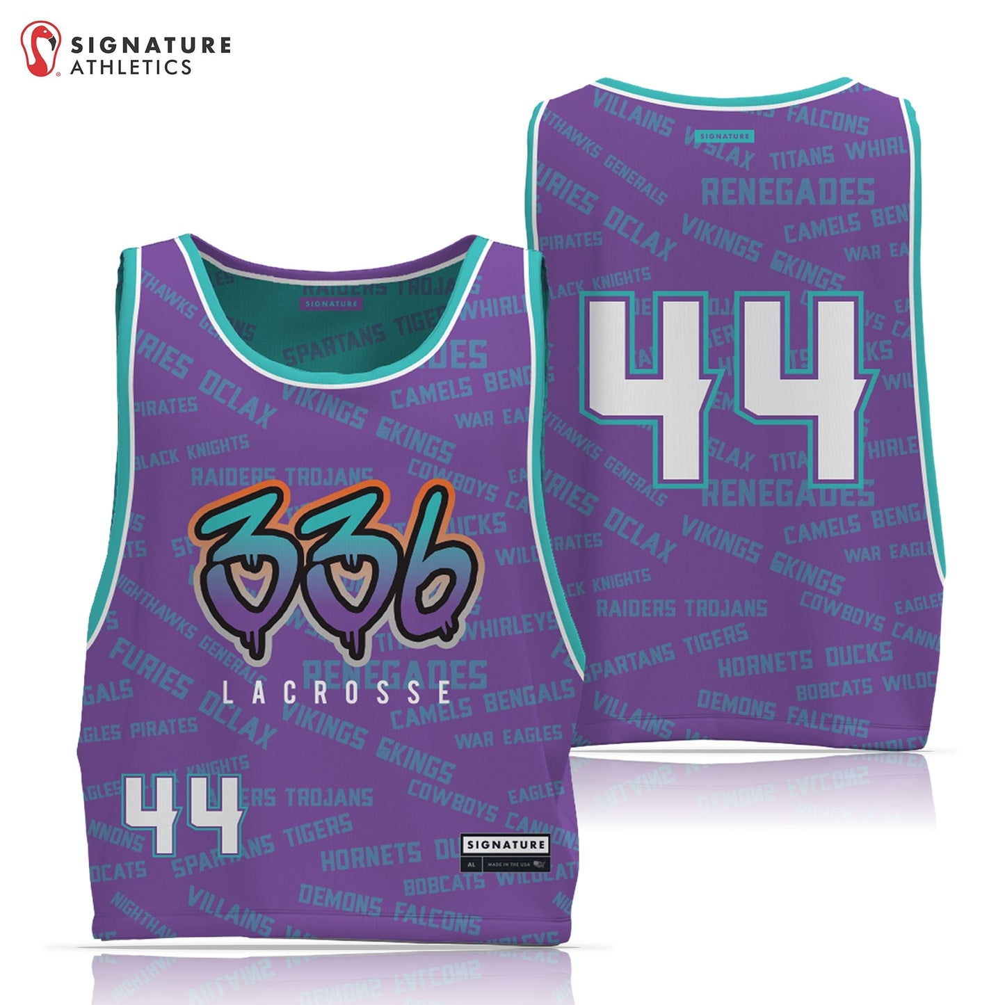 336 Kraken Lacrosse Men's Player Reversible Practice Pinnie Signature Lacrosse