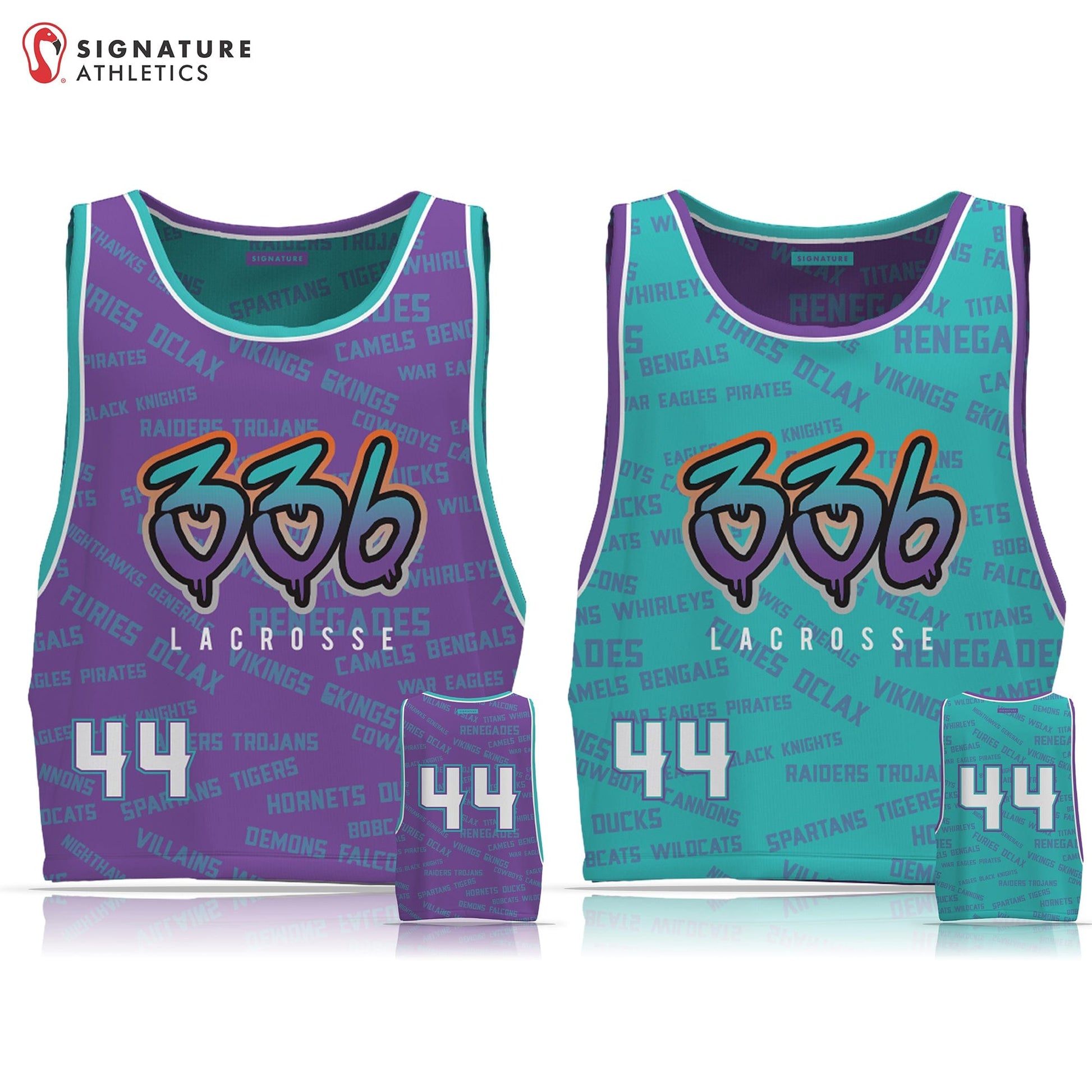 336 Kraken Lacrosse Men's Player Reversible Practice Pinnie: Kraken Signature Lacrosse