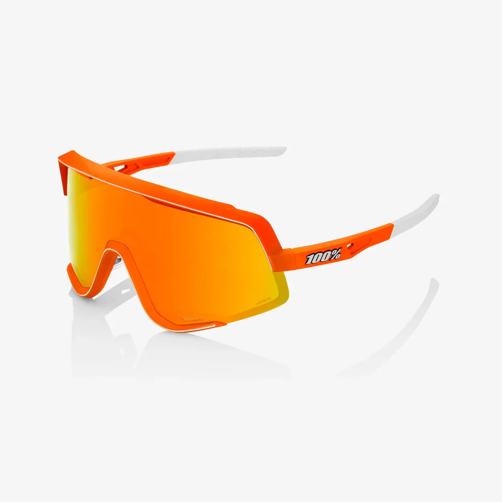 100% Sunglasses Glendale Soft Tact Neon Orange / HiPER Red Multilayer Mirror Lens 60011-00005