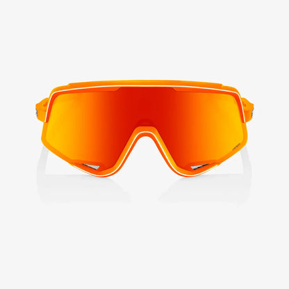 100% Sunglasses Glendale Soft Tact Neon Orange / HiPER Red Multilayer Mirror Lens 60011-00005