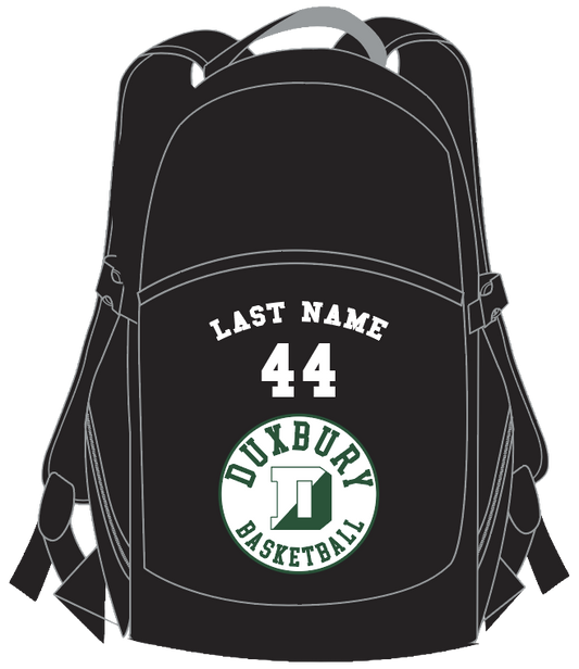 Duxbury Basketball Custom Name and Number Monster Backpack