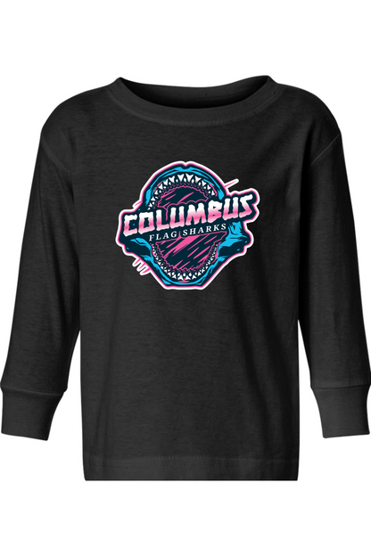 Columbus Flag Sharks Toddler Long Sleeve T-Shirt