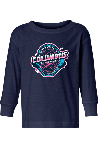 Columbus Flag Sharks Toddler Long Sleeve T-Shirt