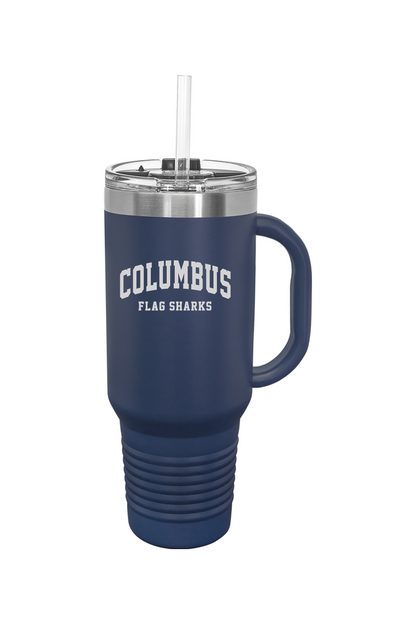 Columbus Flag Sharks Insulated Travel Mug