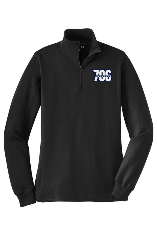 706 Lacrosse Club Adult Women's Embroidered Quarter-Zip Pullover