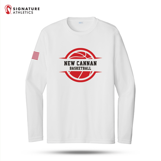 NCHS Girls Basketball Men's White Long Sleeve PosiCharge Competitor Tee (MANDATORY)