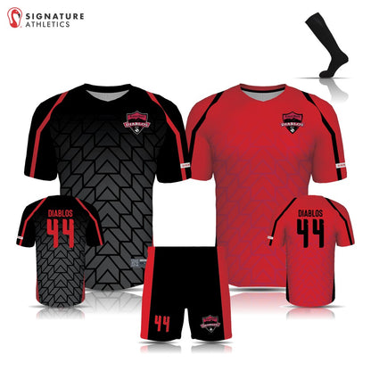 East Bay Diablos FC Black and Red 4 Piece Player Package
