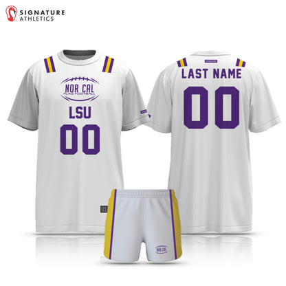 NorCal Flag Football LSU White Women's 2 Piece Player Package