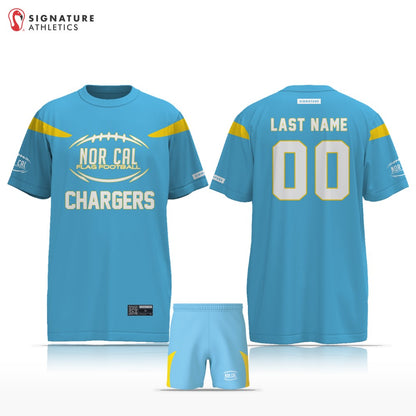 Norcal Flag Football Sky Blue Los Angeles Chargers Men's 2 Piece Player Package
