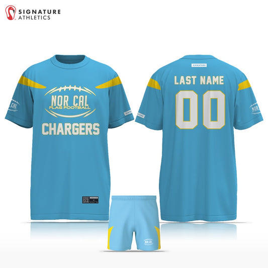 Norcal Flag Football Sky Blue Los Angeles Chargers Men's 2 Piece Player Package