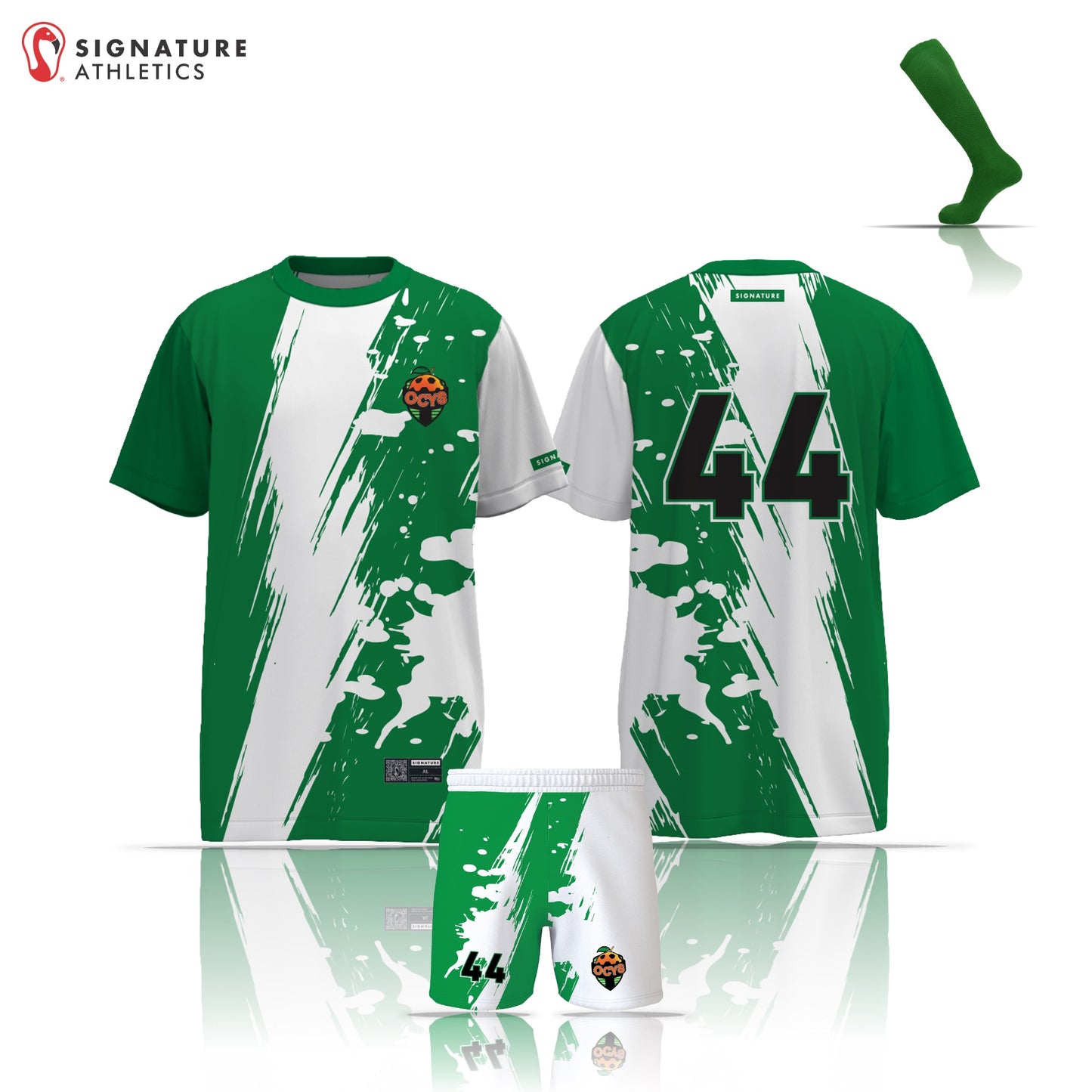 Orange County Youth Soccer Jet Green Men's 3 Piece Boy's Package