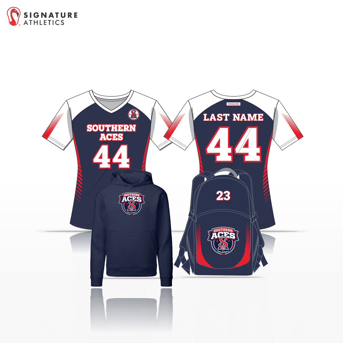 Southern Aces Volleyball Club Women's 3 Piece Pro Package: U10