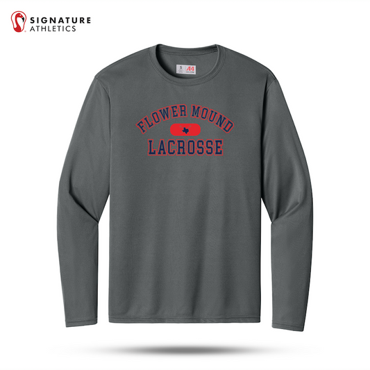 Flower Mound Men's Grey A4 Cooling Performance Long Sleeve Tee (Custom)