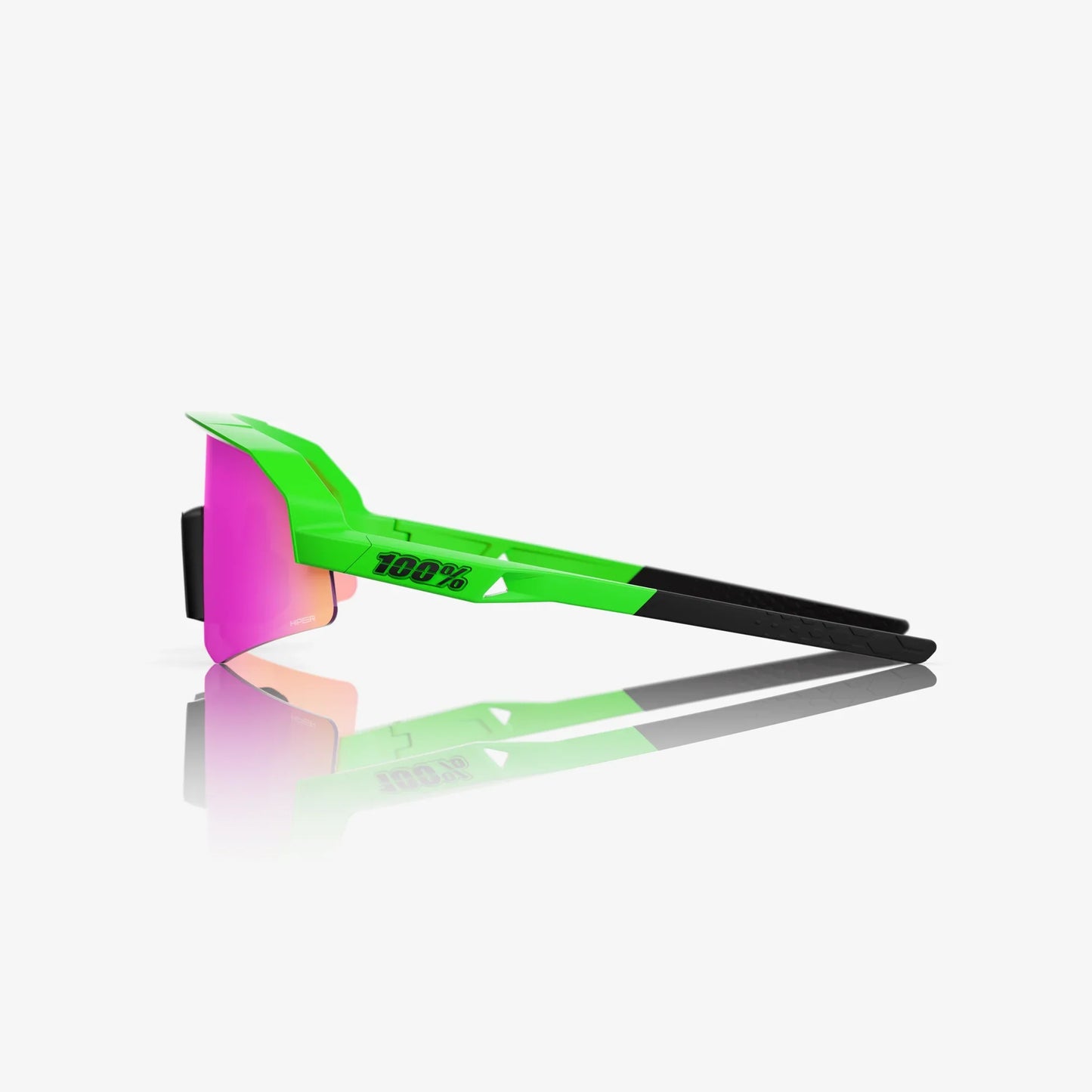 100% Slendale Youth Sunglasses Viper Green HiPER Vital Pink Mirror Lens