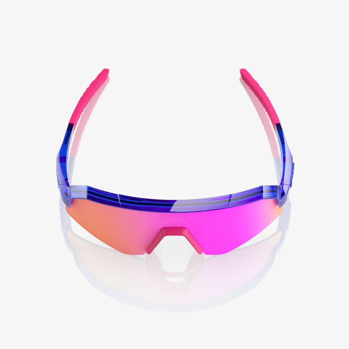 100% Slendale Youth Sunglasses Polished Translucent Blue HiPER Vital Pink Mirror Lens