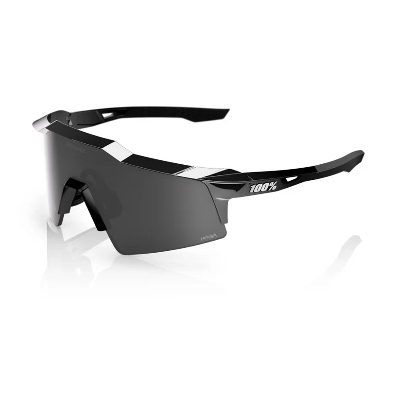 100% Speedcraft XS Sunglasses - Soto 1 Polished Black Chrome - HiPER Mercury Mirror Lens