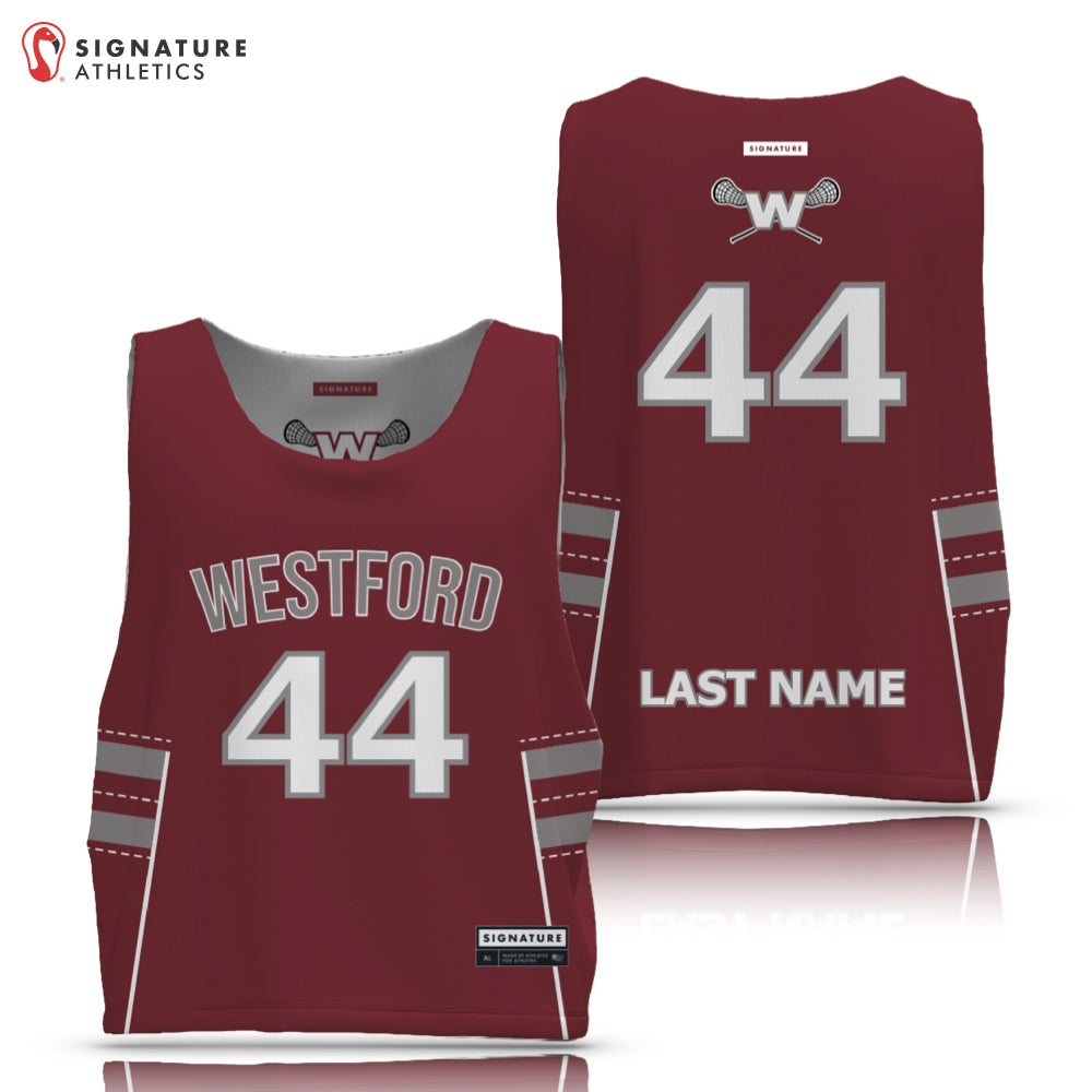 Westford Youth Lacrosse 25-1 Men's Player Reversible Pinnie Maroon Side