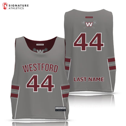 Westford Youth Lacrosse 25-1 Men's Player Reversible Pinnie Grey Side