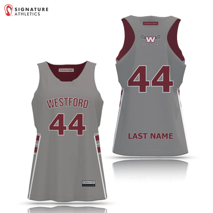 Westford Youth Lacrosse 25-1 Women's Player Reversible Pinnie Grey Side