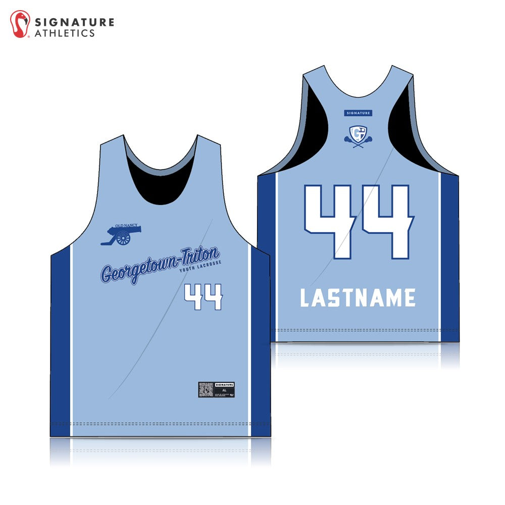 Georgetown-Triton Youth Lacrosse Summer 2026 women's player reversible pinnie light side