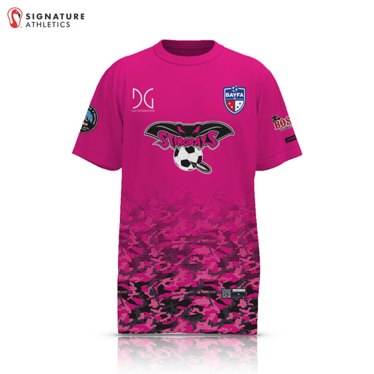 BAYFA Pink Stingrays Women's Youth Short Sleeve Tech Tee: Stingrays