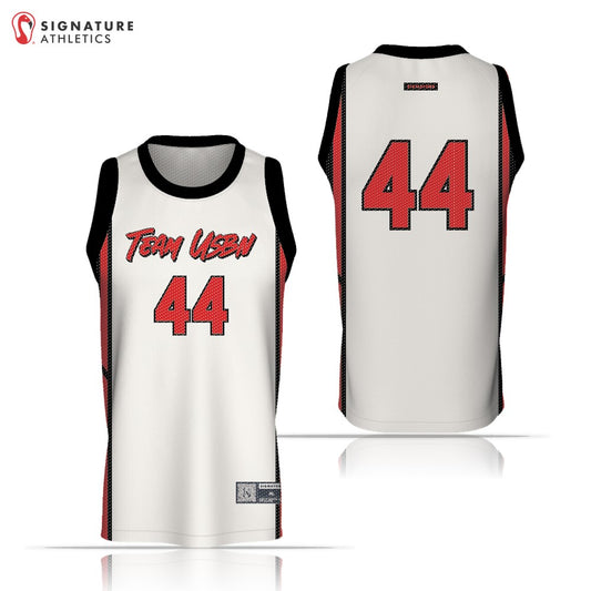 USBN South Atanta Crows Men's White V-Neck Basketball Jersey: USBN