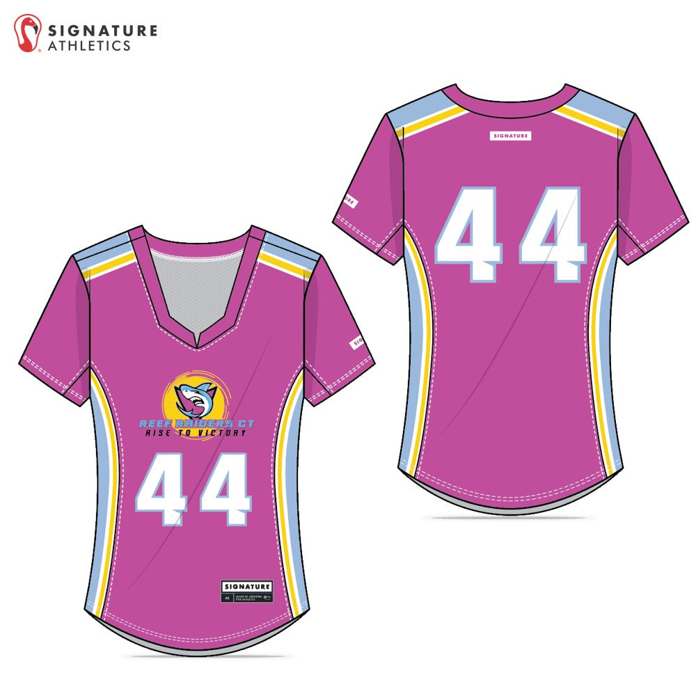 Reef Raiders Lacrosse Women's Player Pink College Jersey: Reef Raiders