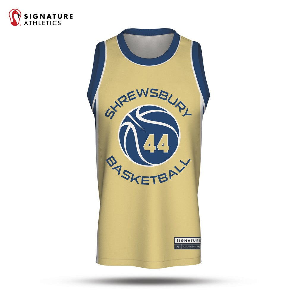 Shrewsbury Basketball Association 25-4 Gold Crew Neck Jersey Front