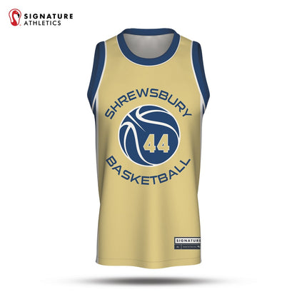 Shrewsbury Basketball Association 25-4 Gold Crew Neck Jersey Front