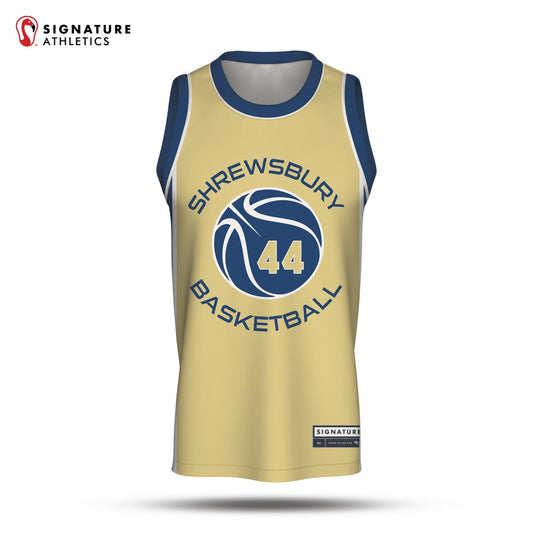 Shrewsbury Basketball Association 25-4 Gold Crew Neck Jersey Front