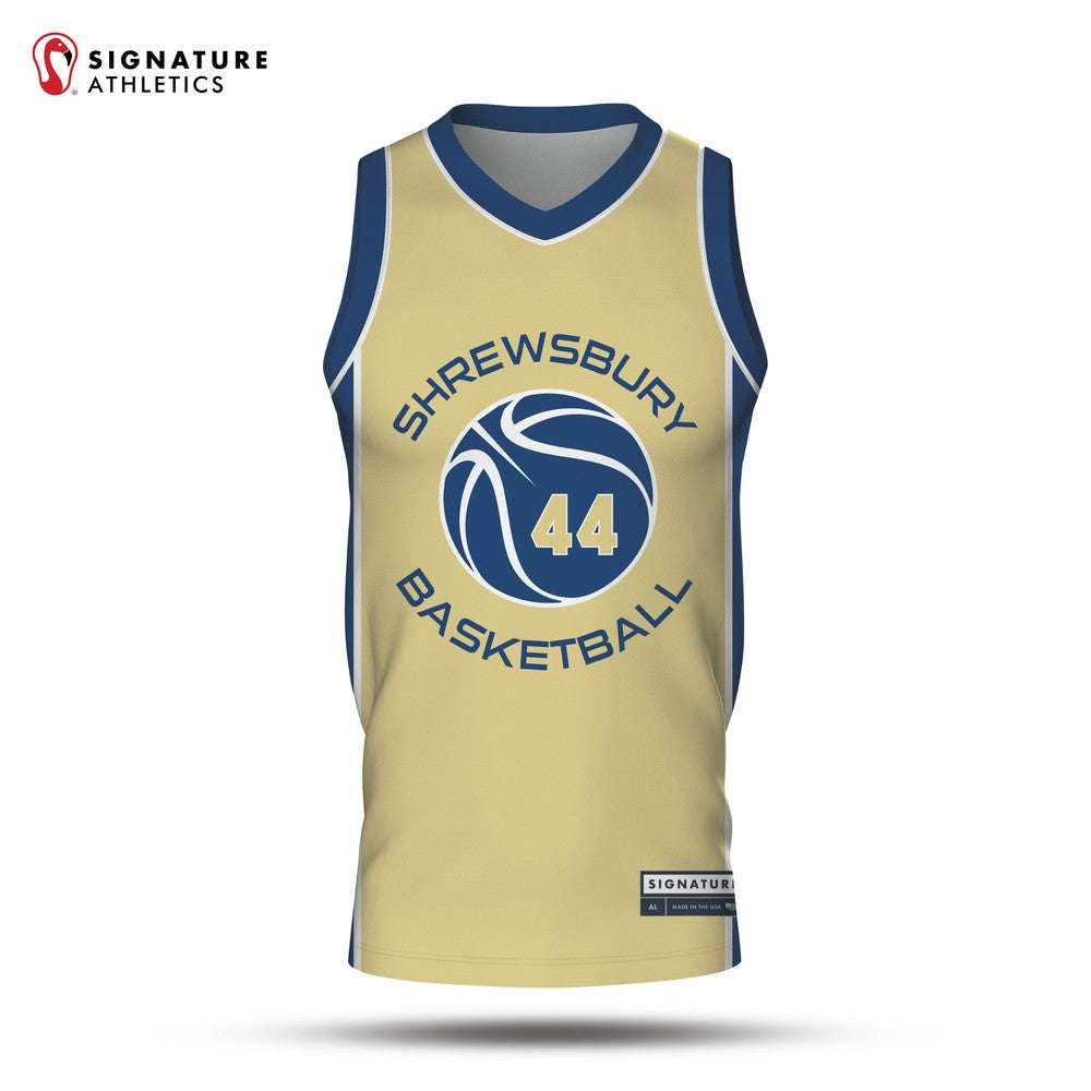 Shrewsbury Basketball Association 25-4 Gold Crew Neck Jersey Front