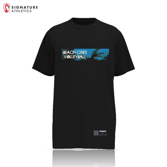 Beach Cities Women's Black Short Sleeve Tech Tee: NEW WAVES