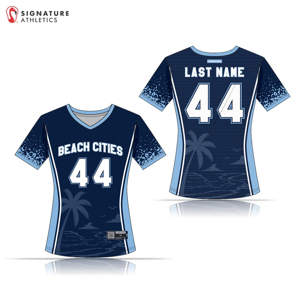 Beach Cities Women's Dark Blue Short Sleeve Jersey: 16 SMACK