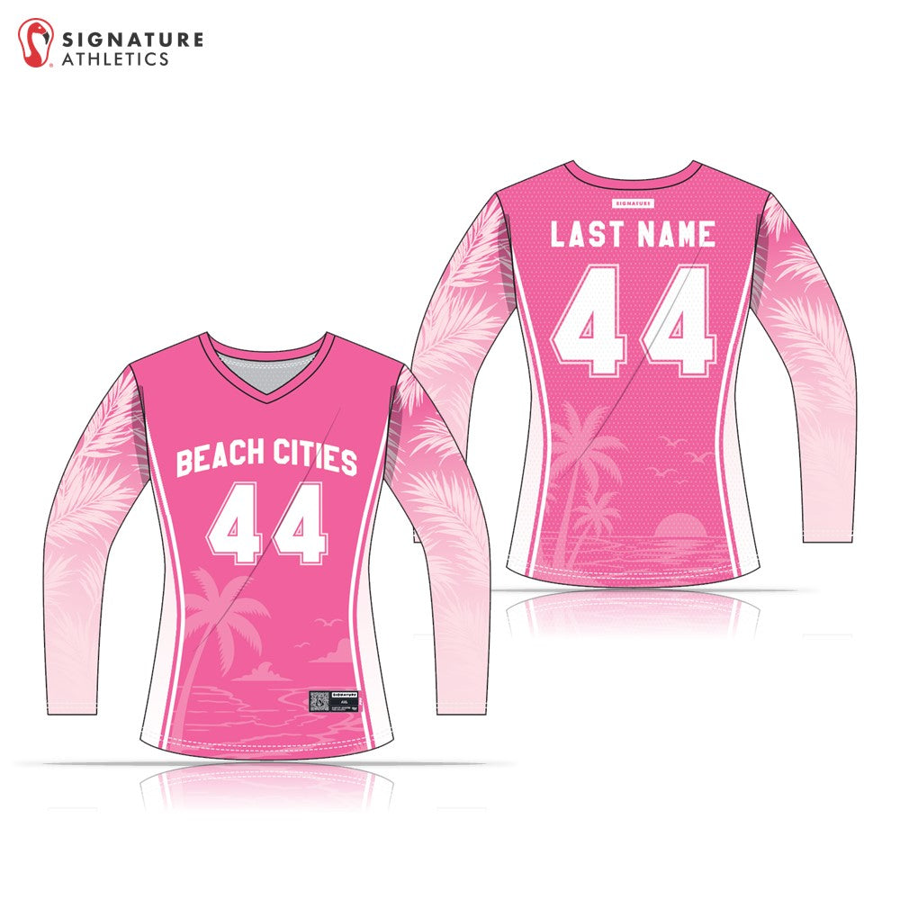 Beach Cities Women's Pink Long Sleeve Jersey: 17 EMERALD