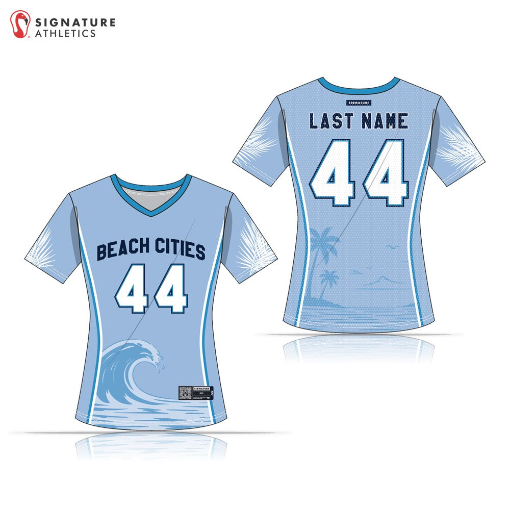 Beach Cities Women's Light Blue Short Sleeve Jersey: 16 SMACK